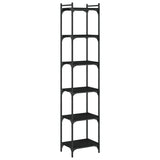 Bookcase 6-Tier Black 40x30x188 cm Engineered Wood - Rear View