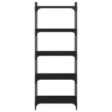 Bookcase 5-Tier Black 60x30x154 cm Engineered Wood - Top-Down View