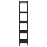 Bookcase 5-Tier Black 60x30x154 cm Engineered Wood - 45-Degree Angle