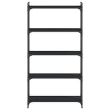 Bookcase 5-Tier Black 80x30x154 cm Engineered Wood - Top-Down View