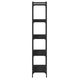 Bookcase 5-Tier Black 80x30x154 cm Engineered Wood - 45-Degree Angle