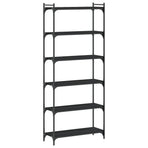 Bookcase 6-Tier Black 80x30x188 cm Engineered Wood