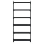Bookcase 6-Tier Black 80x30x188 cm Engineered Wood