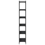 Bookcase 6-Tier Black 80x30x188 cm Engineered Wood