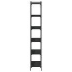 Bookcase 6-Tier Black 80x30x188 cm Engineered Wood