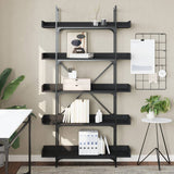 Bookcase 5-Tier Black 100x33x180.5 cm Engineered Wood - Side View