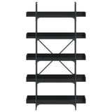 Bookcase 5-Tier Black 100x33x180.5 cm Engineered Wood - Top-Down View