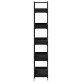Bookcase 5-Tier Black 100x33x180.5 cm Engineered Wood - 45-Degree Angle