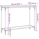 Console Table Black 101x30.5x75 cm Engineered Wood - Extra Image