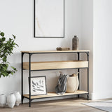 Console Table with Shelf Sonoma Oak 100x29x75cm Engineered Wood - Side View