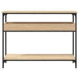 Console Table with Shelf Sonoma Oak 100x29x75cm Engineered Wood - Top-Down View