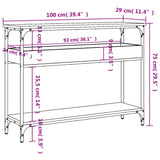 Console Table with Shelf Sonoma Oak 100x29x75cm Engineered Wood