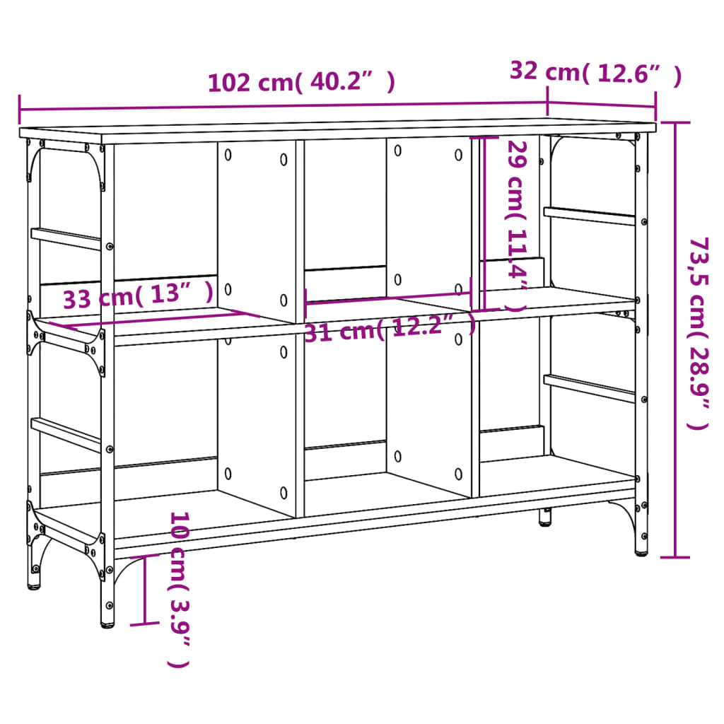 Sideboard Sonoma Oak 102x32x73.5 cm Engineered Wood