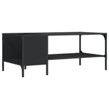 Coffee Table with Rack Black 100x51x40 cm Engineered Wood - Front View