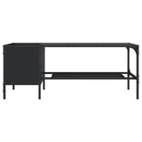 Coffee Table with Rack Black 100x51x40 cm Engineered Wood - Top-Down View