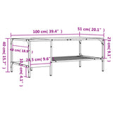 Coffee Table with Rack Black 100x51x40 cm Engineered Wood