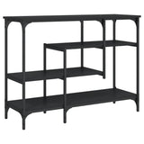 Console Table with Shelves Black 100x35x75 cm - Front View