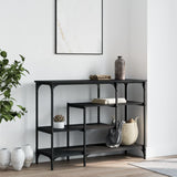 Console Table with Shelves Black 100x35x75 cm - Side View