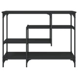 Console Table with Shelves Black 100x35x75 cm - Top-Down View