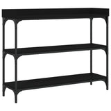 Console Table with Shelves Black 100x30x80 cm - Front View