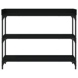 Console Table with Shelves Black 100x30x80 cm - Top-Down View