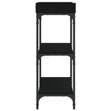 Console Table with Shelves Black 100x30x80 cm - 45-Degree Angle