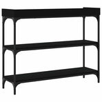 Console Table with Shelves Black 100x30x80 cm