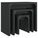Nesting Coffee Tables 3 pcs Black Engineered Wood