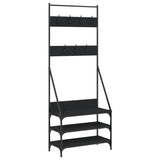 Clothes Rack with Shoe Storage Black 72x34x184 cm - Front View