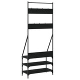 Clothes Rack with Shoe Storage Black 72x34x184 cm - Rear View