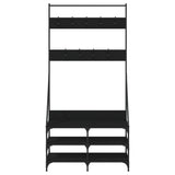 Clothes Rack with Shoe Storage Black 90x34x184 cm