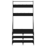 Clothes Rack with Shoe Storage Black 90x34x184 cm - Top-Down View