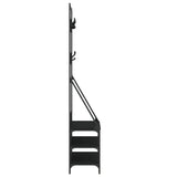 Clothes Rack with Shoe Storage Black 90x34x184 cm - 45-Degree Angle