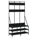Clothes Rack with Shoe Storage Black 100x40x184 cm - Front View