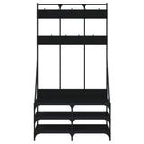 Clothes Rack with Shoe Storage Black 100x40x184 cm - Top-Down View