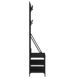Clothes Rack with Shoe Storage Black 100x40x184 cm - 45-Degree Angle