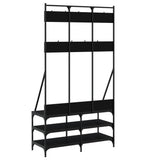 Clothes Rack with Shoe Storage Black 100x40x184 cm - Rear View