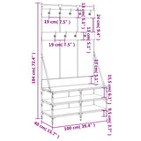 Clothes Rack with Shoe Storage Black 100x40x184 cm