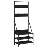 Clothes Rack with Shoe Storage Black 70x40x184 cm - Front View