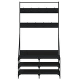 Clothes Rack with Shoe Storage Black 100x40x184 cm - Top-Down View