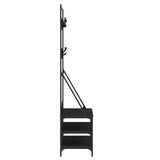 Clothes Rack with Shoe Storage Black 100x40x184 cm - 45-Degree Angle
