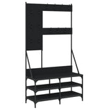 Clothes Rack with Shoe Storage Black 100x40x184 cm - Front View