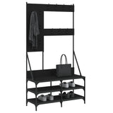Clothes Rack with Shoe Storage Black 100x40x184 cm - Side View