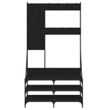 Clothes Rack with Shoe Storage Black 100x40x184 cm - Top-Down View