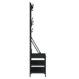 Clothes Rack with Shoe Storage Black 100x40x184 cm - 45-Degree Angle
