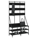 Clothes Rack with Shoe Storage Black 100x40x184 cm - Side View