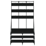 Clothes Rack with Shoe Storage Black 100x40x184 cm
