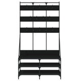 Clothes Rack with Shoe Storage Black 100x40x184 cm - Top-Down View