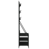 Clothes Rack with Shoe Storage Black 100x40x184 cm - 45-Degree Angle