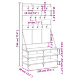 Clothes Rack with Shoe Storage Black 100x40x184 cm